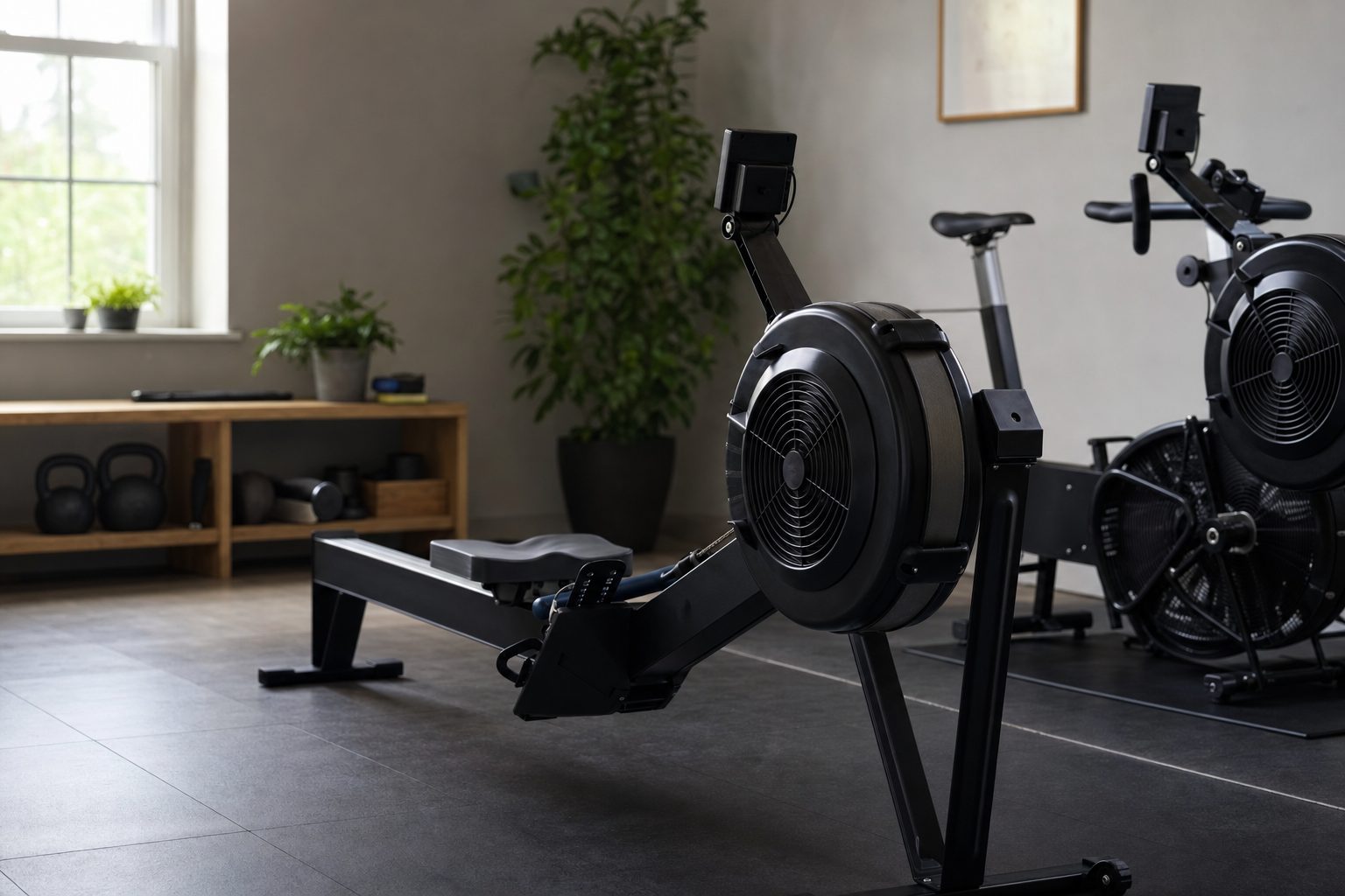 The Concept2 RowErg and BikeErg share the same unmistakable air-flywheel character, but their movement patterns make them very different flat-friendly training tools.