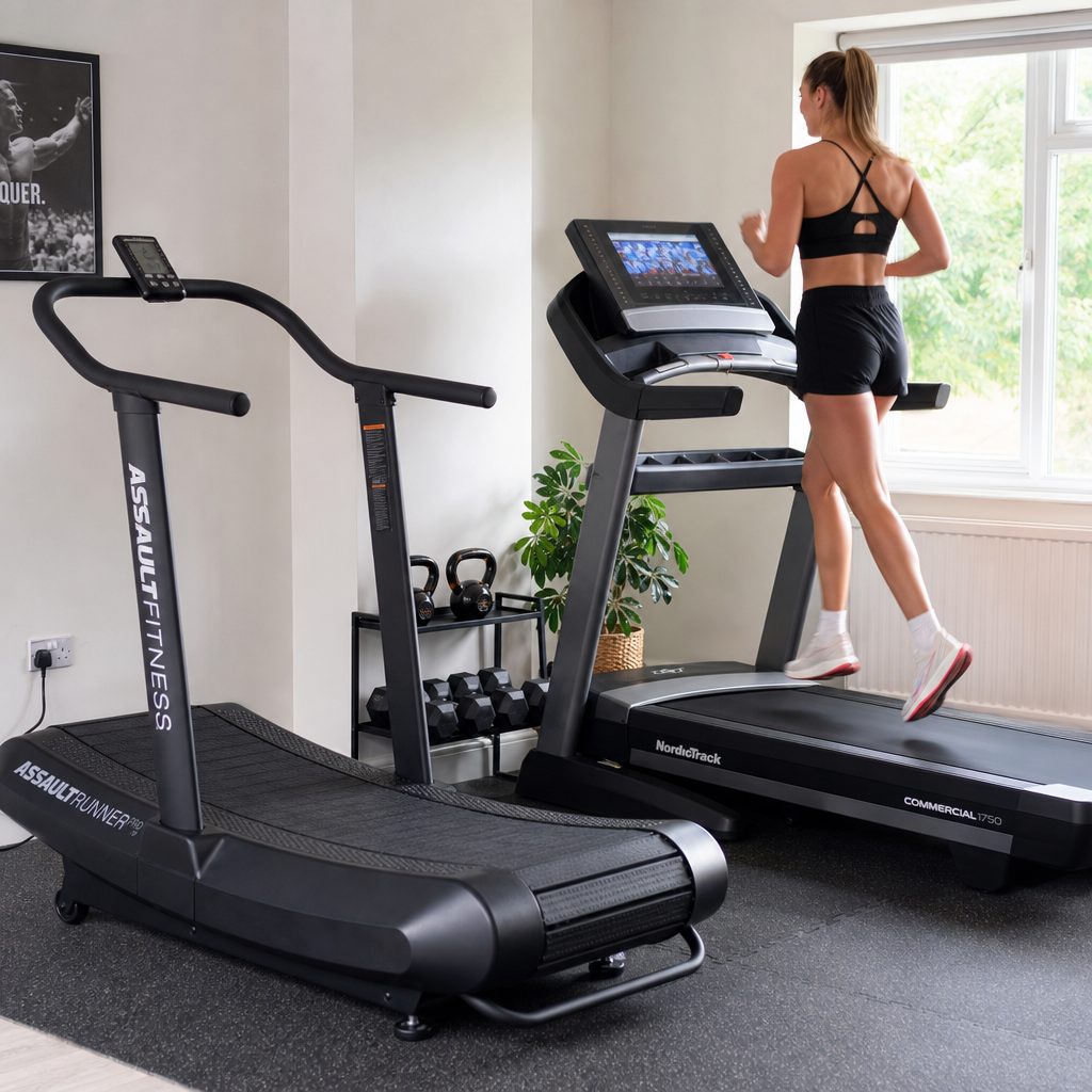 A motorised treadmill's controlled belt speed is often the simpler choice for daily walking, relaxed jogging and repeatable steady-state sessions shared by several people.
