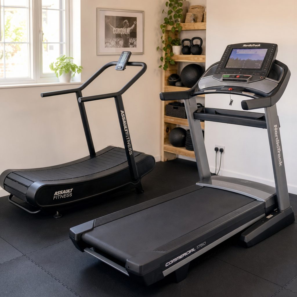 Controls change the relationship between runner and treadmill: motorised machines place speed selection at the console, while curved manual designs put it under your feet.