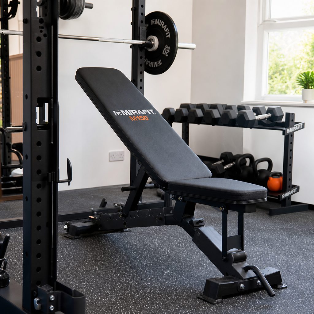 The M150 made the most sense as the all-round bench in a dumbbell-led setup or beside a rack, where flat pressing, incline work and supported accessories all shared the same floor space.