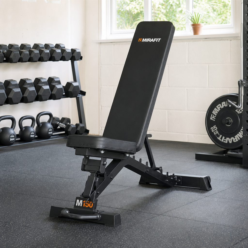 The M150's strongest case was straightforward: a stable flat-and-incline foundation that could serve a beginner well and still make sense once the dumbbells became properly heavy.